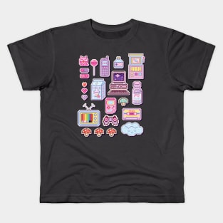 Retro 8bit Arcade Collage Kids T-Shirt